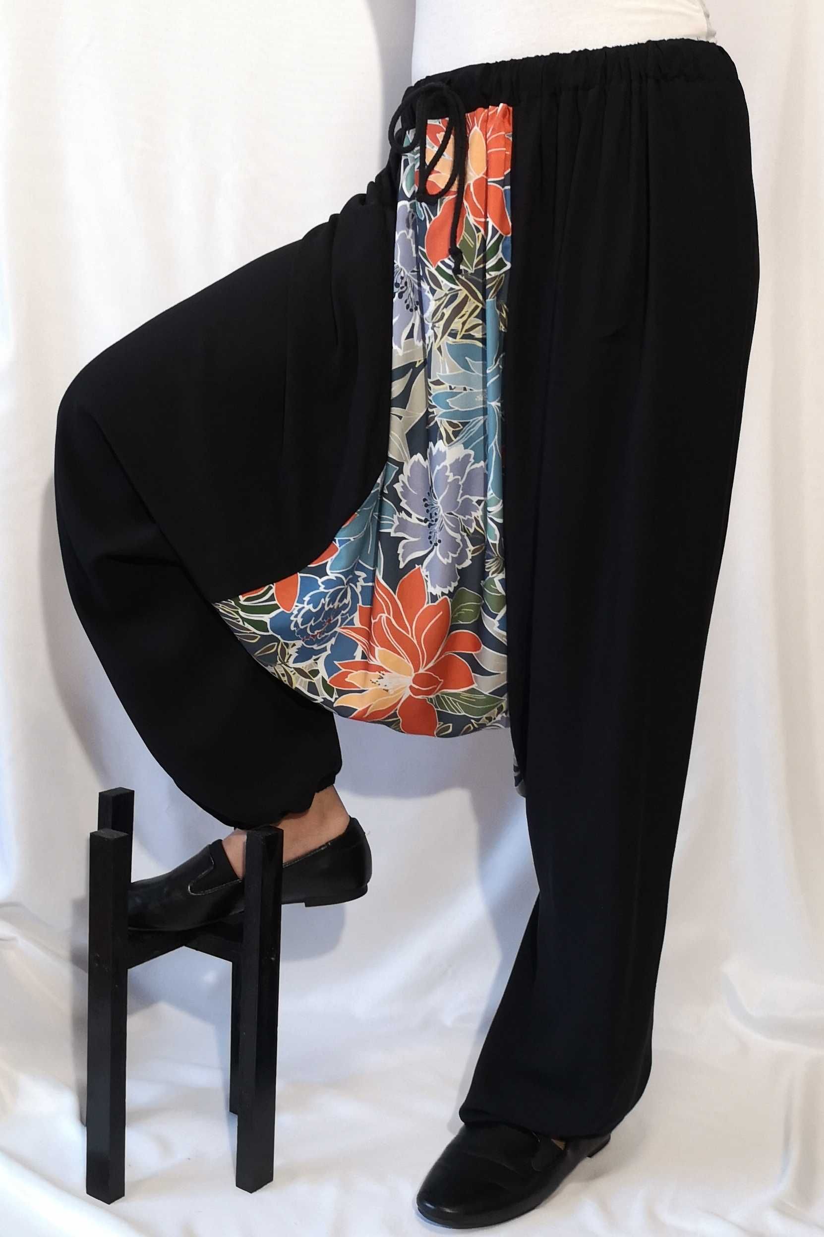 Spodnie do jogi, szarawary, alladynki, haremki, handmade, size free.