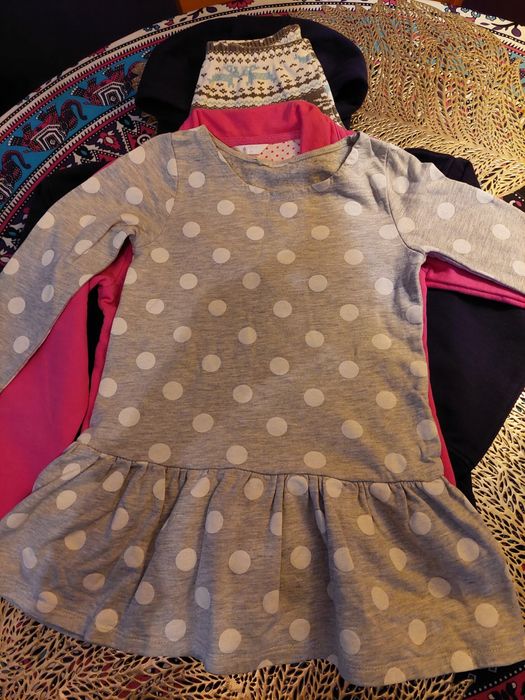 Duża paczka ubrań na jesień dla dziewczynki na 122cm