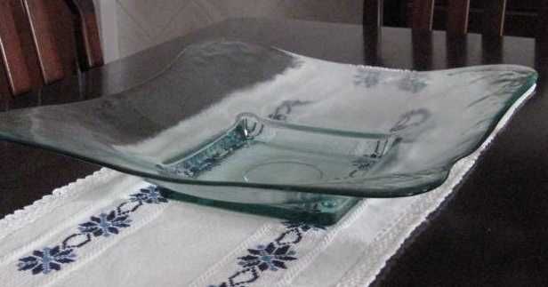 Centro de mesa em vidro
