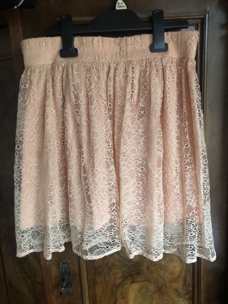 Łososiowa rozowa spódniczka H&M