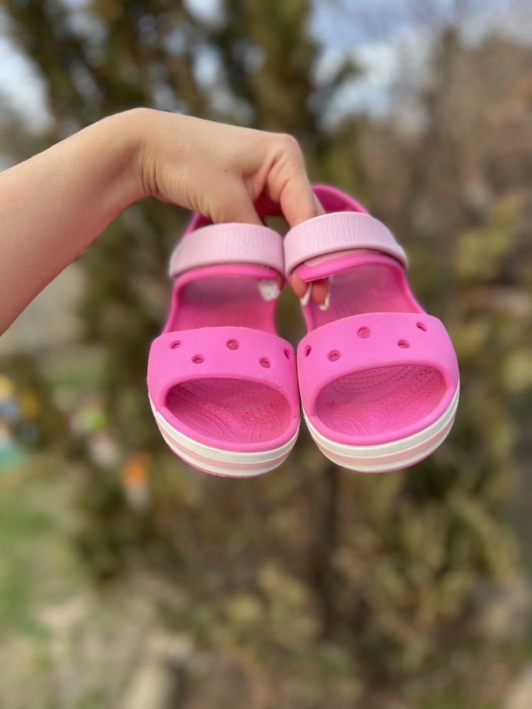 Дитячі крокси, сандалі Crocs Bayaband Sandal Kids Candy/Pink 32 розмір