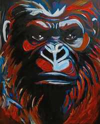 Goryl Don King akryl (szpachla/pędzel) na płótnie 40x50 cm