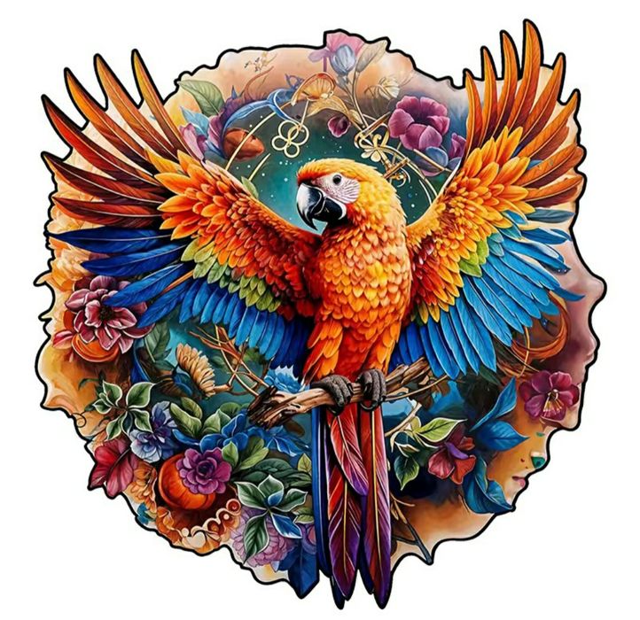 Puzzle 3D drewniane ekologiczne papuga zwierzęcy wzór motyw