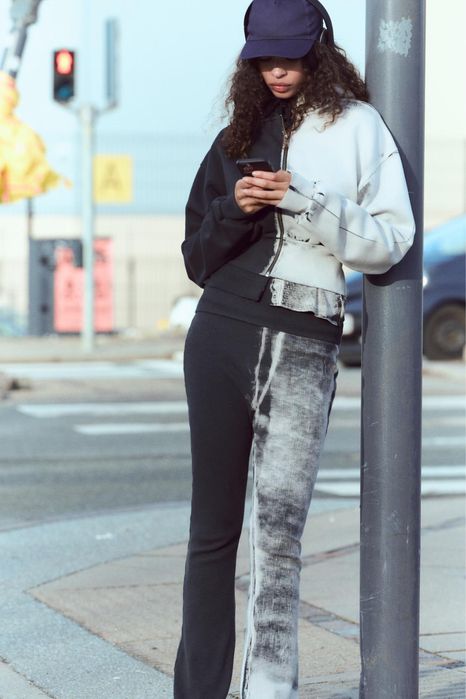 Вкорочене утеплене худі zara ефект потертості S