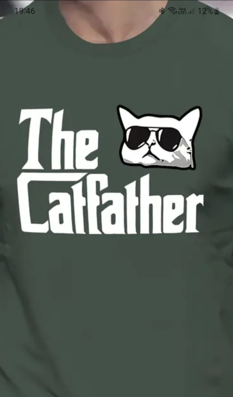 The Catfather męska koszulka khaki 9 rozmiarów NOWA dla fana kotów HIT