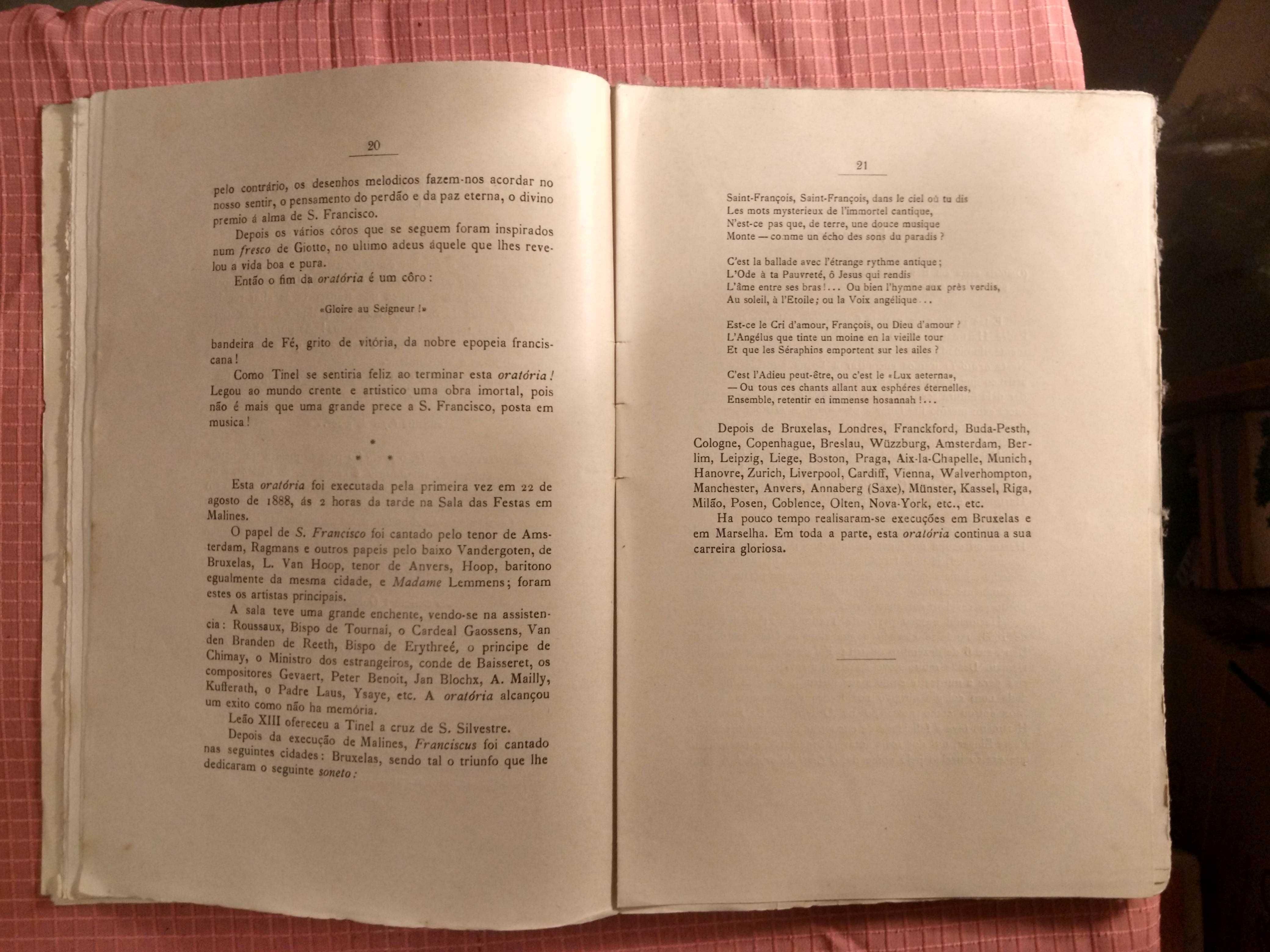 S. Francisco d'Assis, Estudo d'Arte Musical - Ano de 1927 - A. Pinto