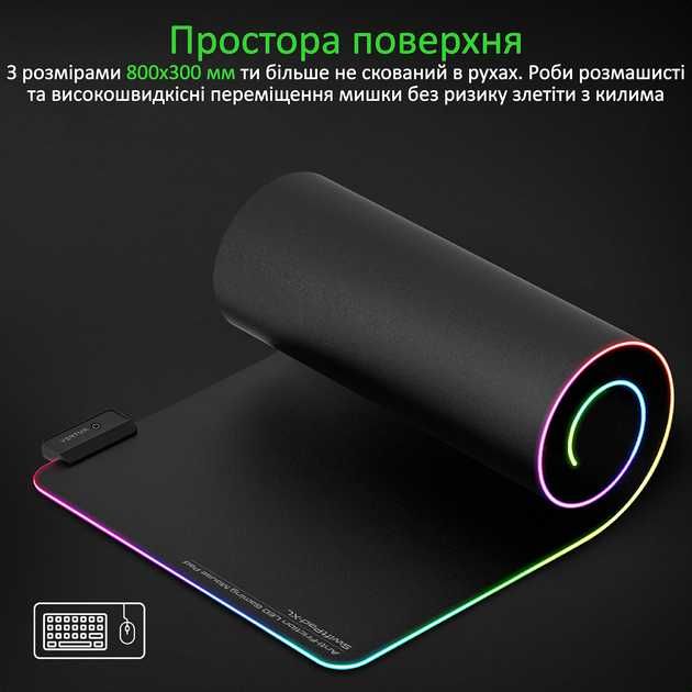 Килимок для миші/коврик для мыши Vertux Swiftpad-XL Black