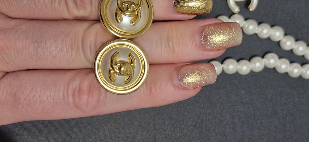 Набор Chanel, жемчуг перламутр, позолота