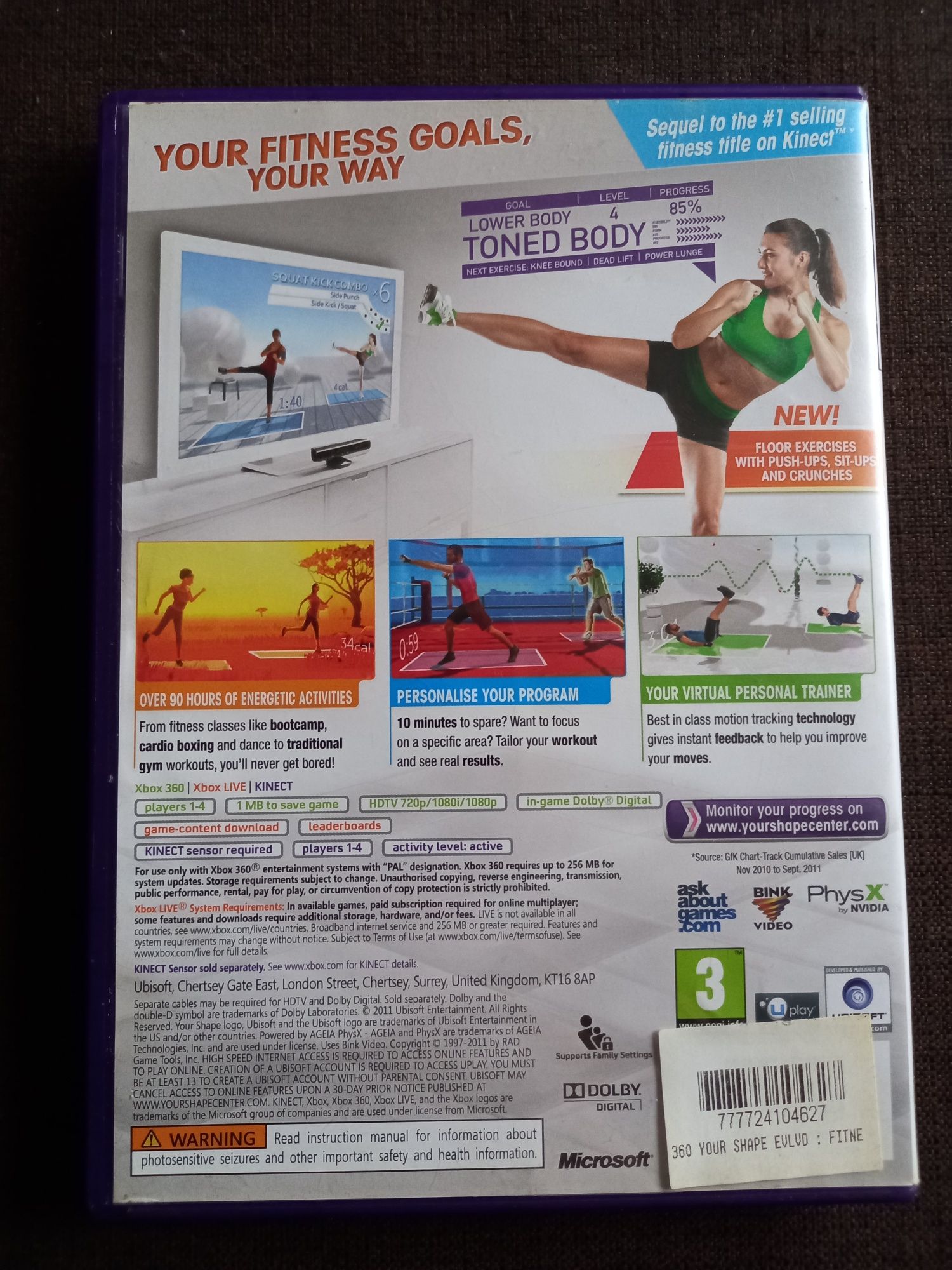 Gra Your Shape Fitness Evolved 2012 na xbox 360 kinect