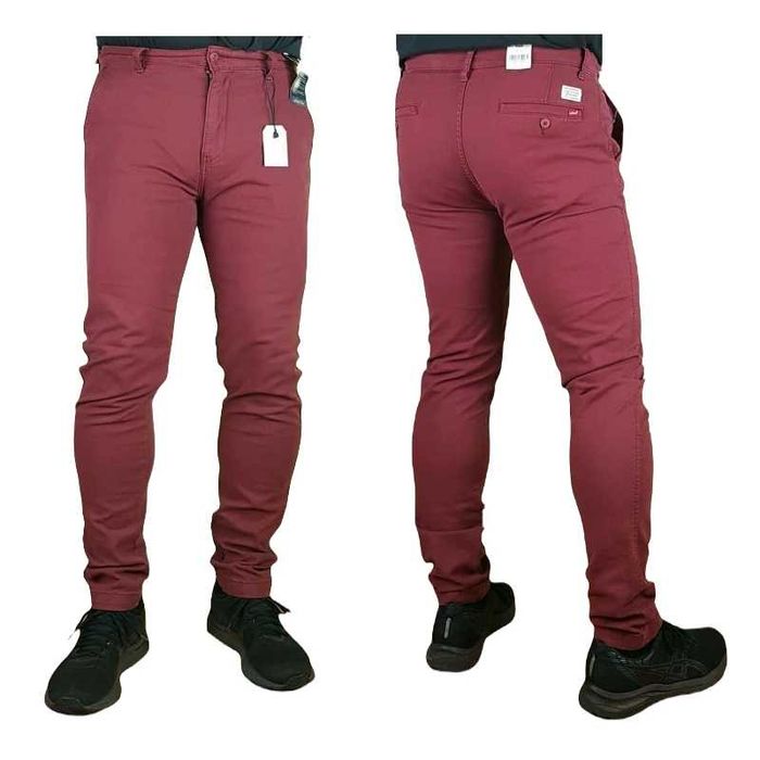Męskie spodnie Levi's -XX Chino Slim Taper Stretch bordo Levis W34/L34