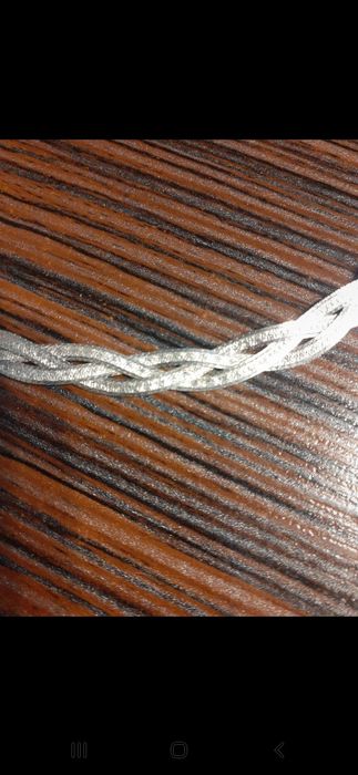 Włoski, srebrny naszyjnik-warkocz