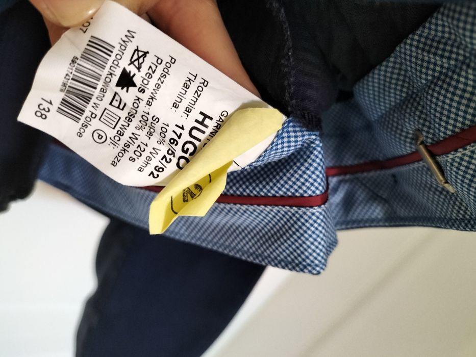 Garnitur slim wełniany  L