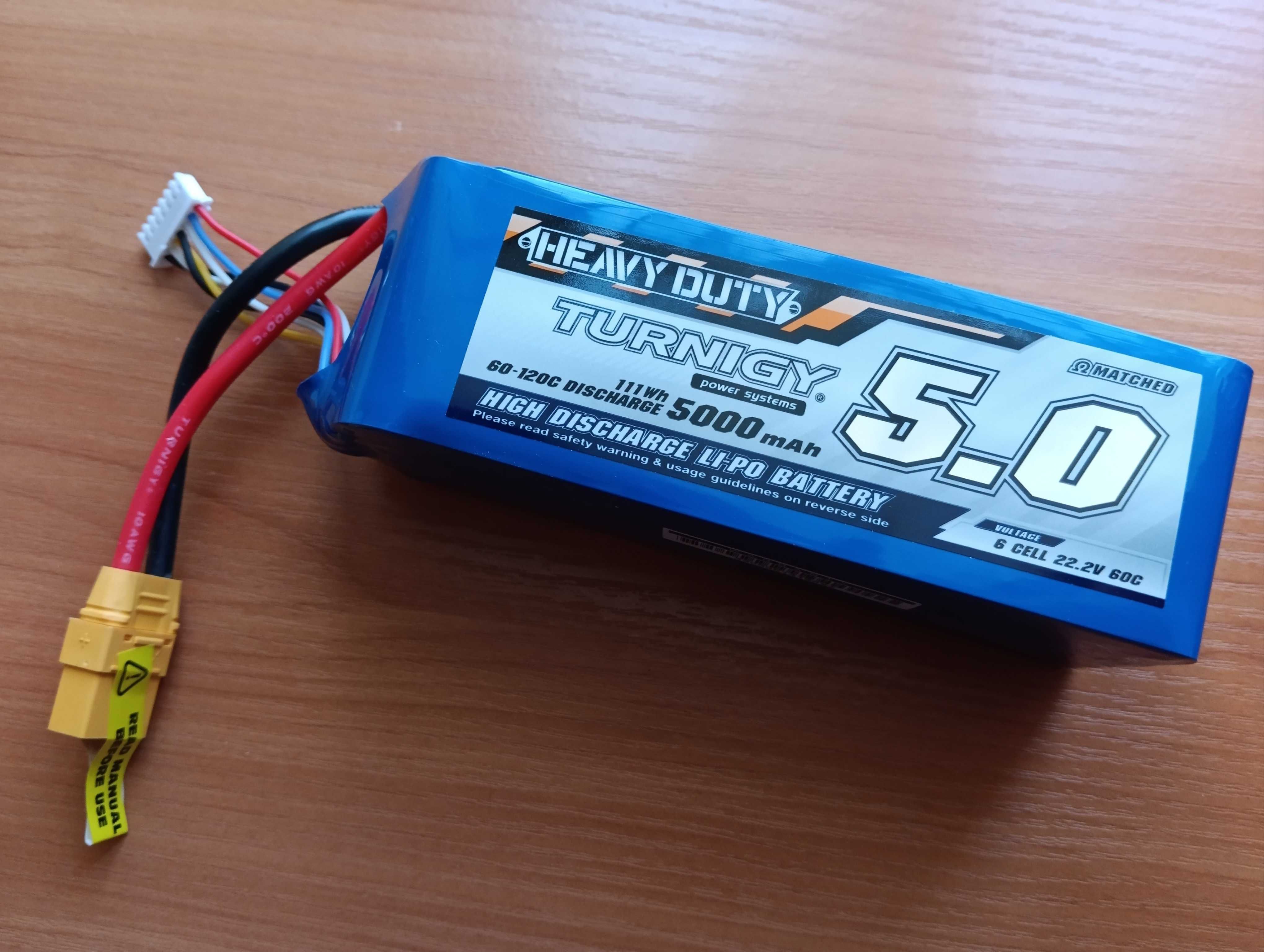 Акумулятор батарея LiPo Turnigy 5000 mAh 6S 60C XT90 для дронів бпла