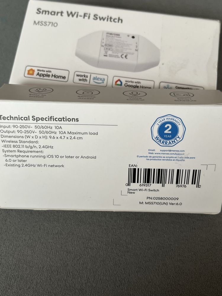 Przełącznik inteligentny uniwersalny Meross MSS710 HK HomeKit WiFi#7