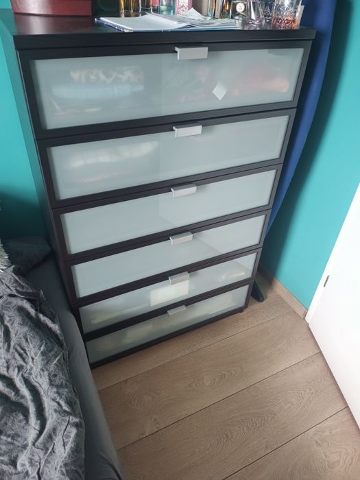 Szafa suwana regał x2 komoda i łóżko