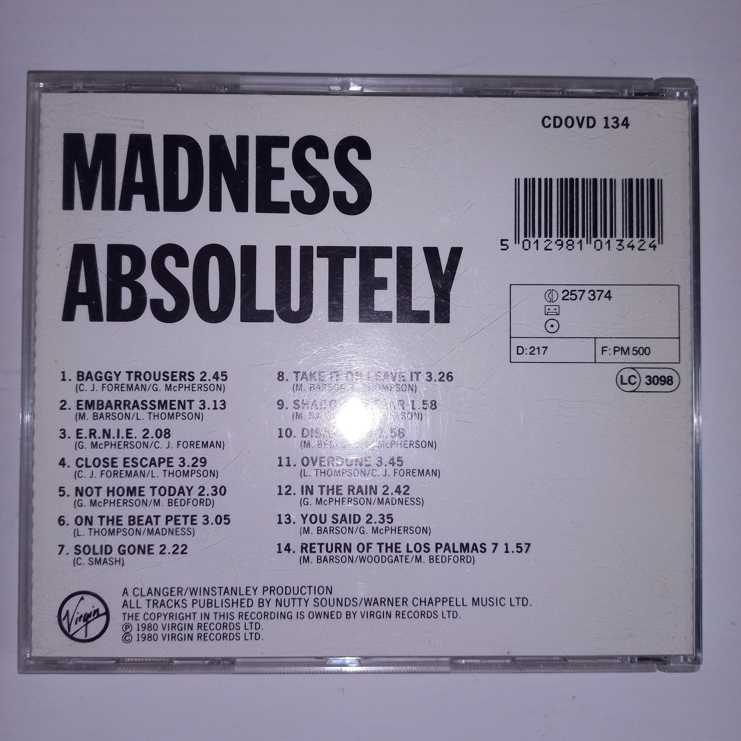 Madness Absolutely CD