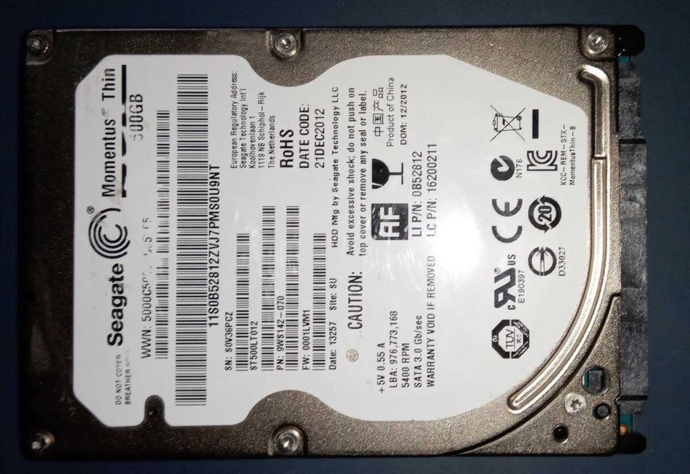 Жесткий диск Seagate HDD 500GB 2.5" для ноутбука в хор.сост.
