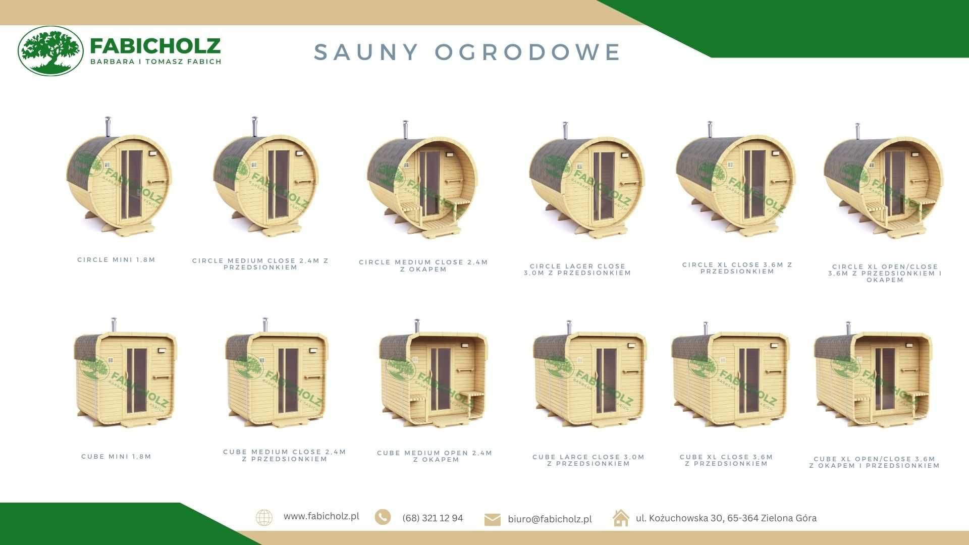 Cube Large Close 3,0m sauna ogrodowa zewnętrzna