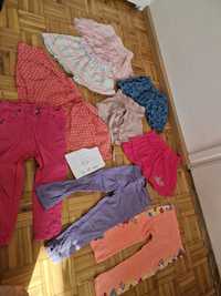 (14) zestaw 9 sztuk 92 spodnie spodnica dziewczęce leginsy tutu spoden