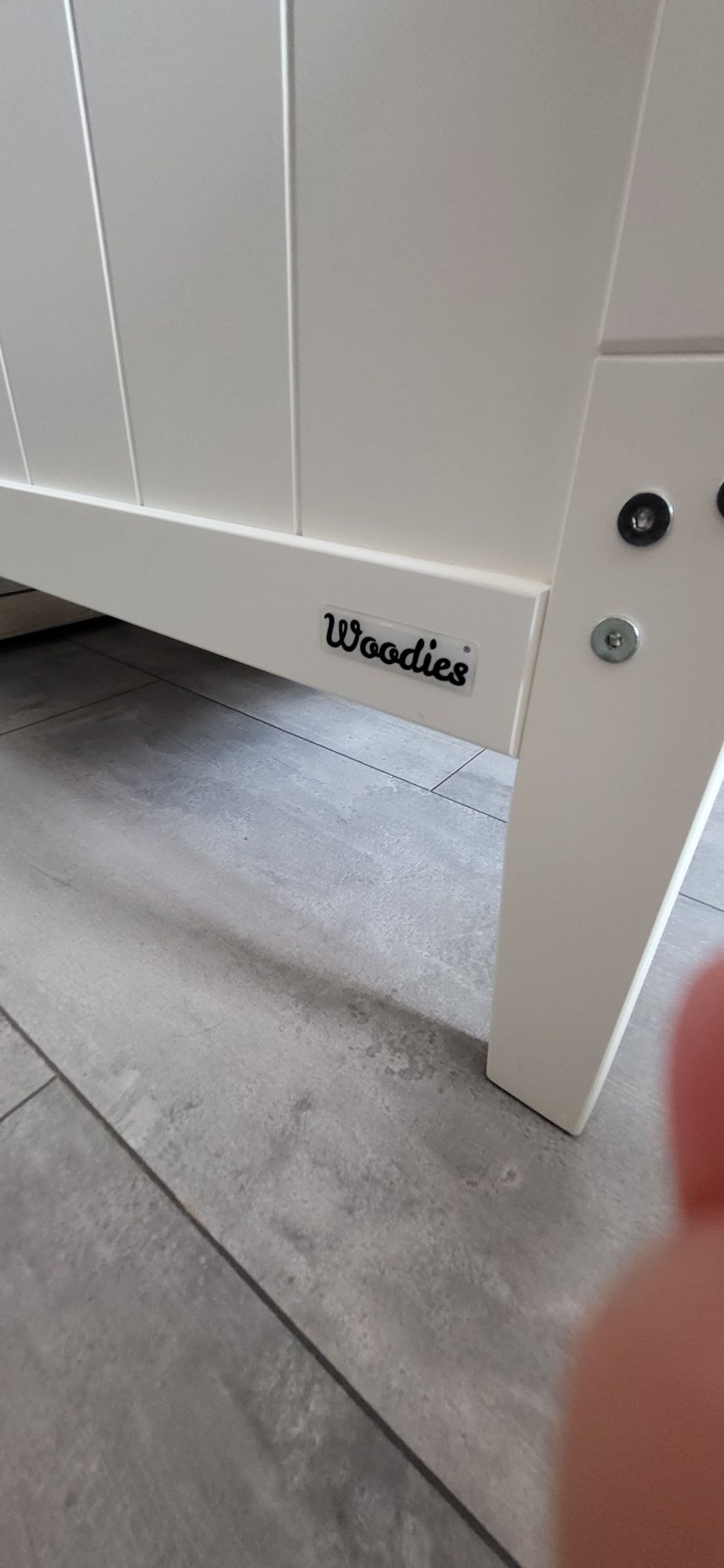 Łożeczko 2w1 białe Woodies Hampton 140x70 z materacem Hilding Safety