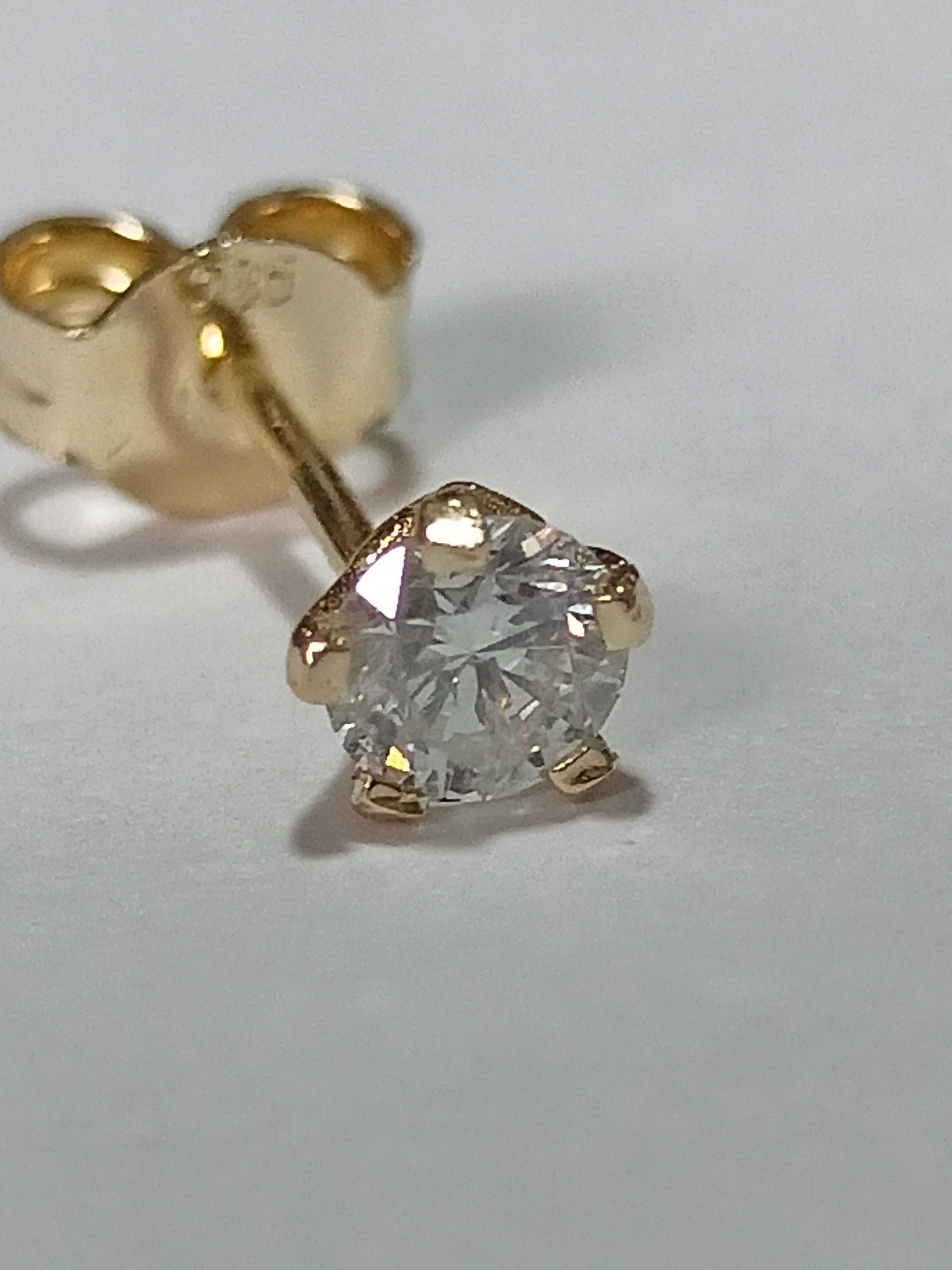 Kolczyki złoto 585 z brylantami 0,52ct ( certyfikat )