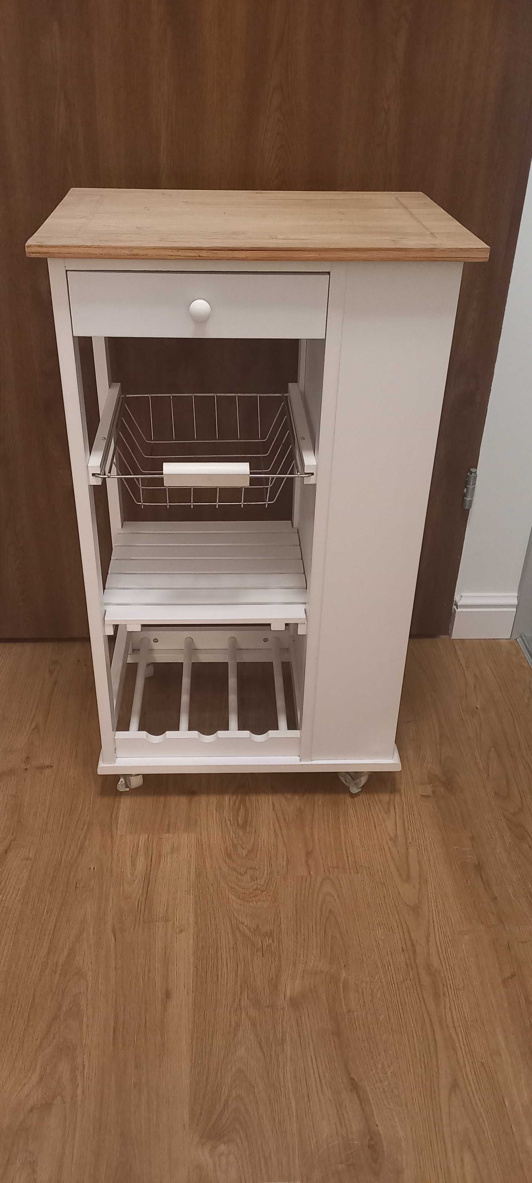 Szafka kuchenna na kółkach regał stolik kuchenny biały