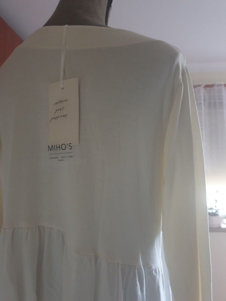 Sukienka L Mihos kolor śmietankowy