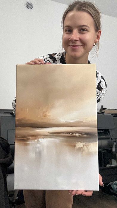 Obraz na płótnie beżowa abstrakcja 40x60