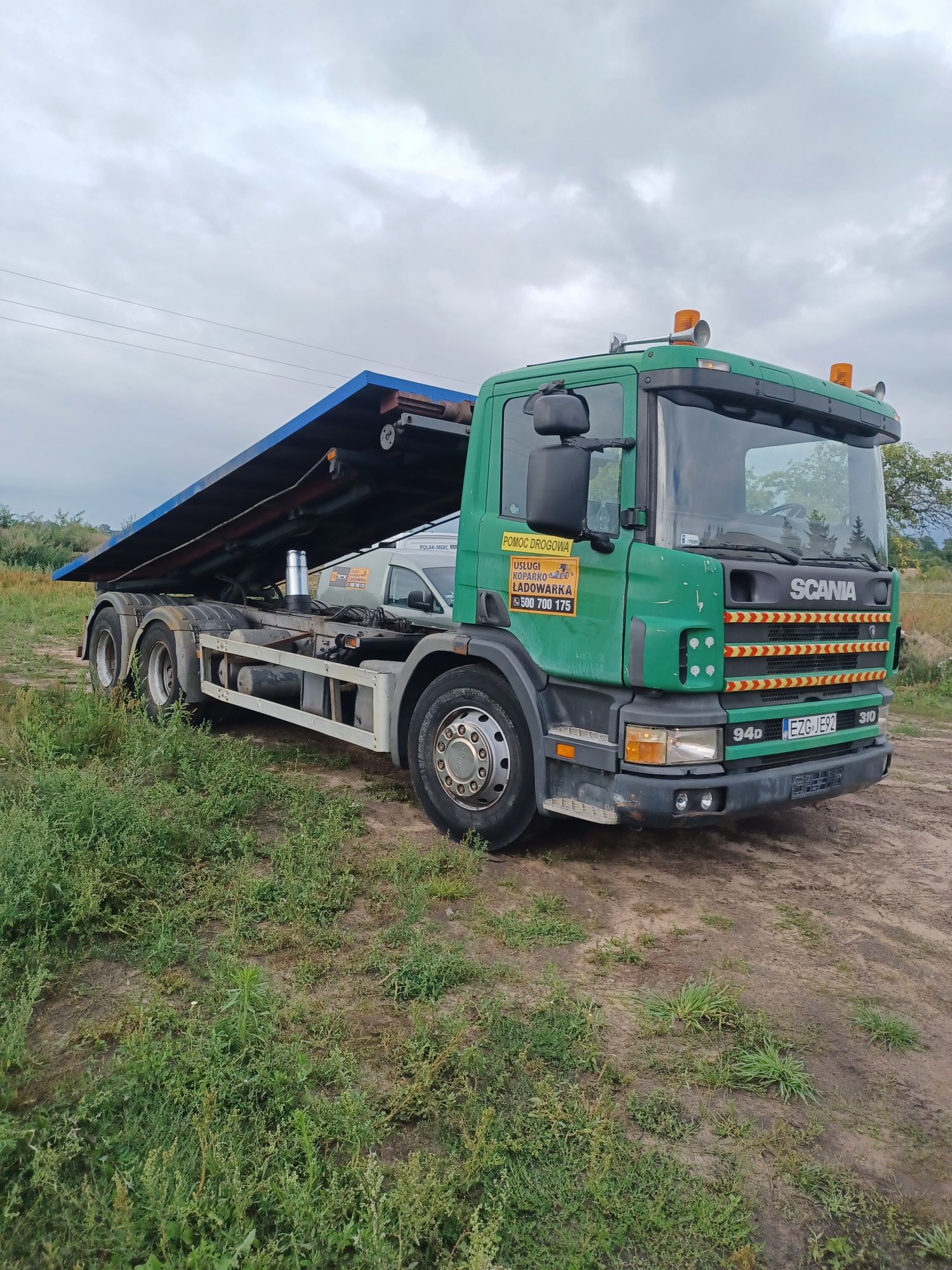 Scania P 94 linowiec hakowiec wywrotka 6x2