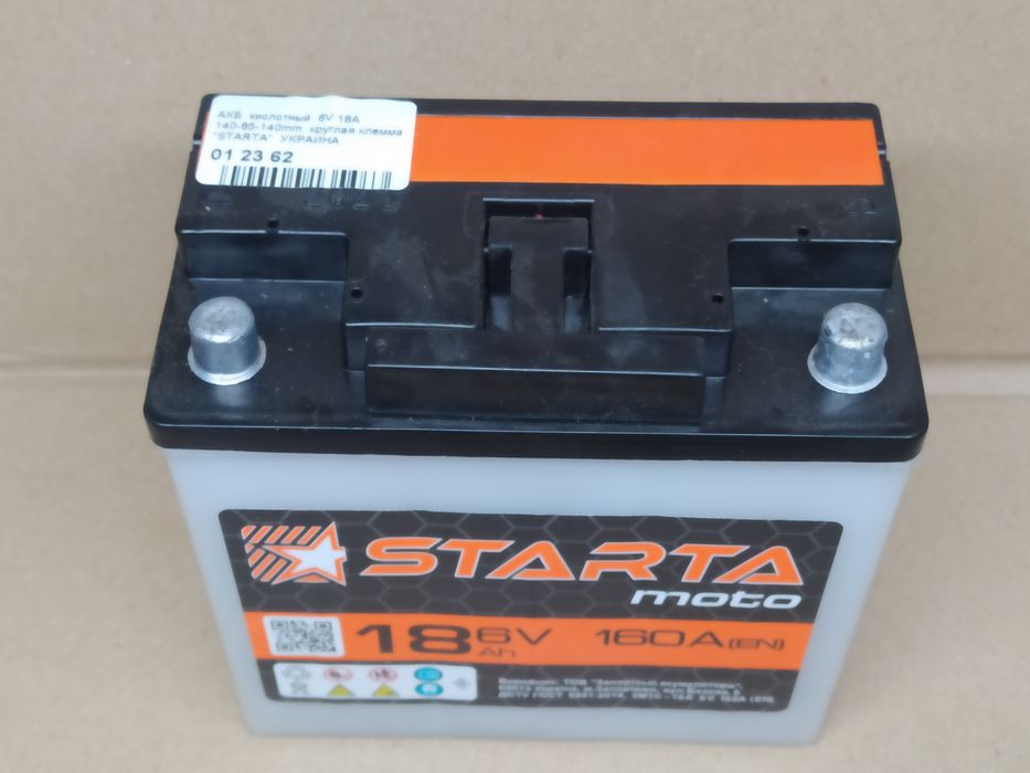 Аккумулятор АКБ мото  6V 18A (КИСЛОТНЫЙ) STARTA Украина
