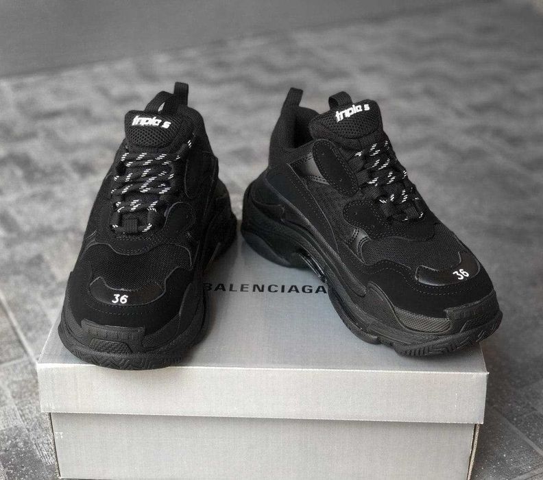 Buty czarne Balenciaga Triple S All Black 36-44