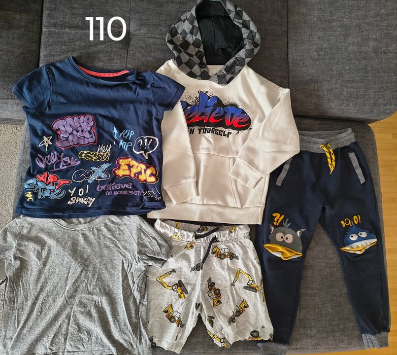 Ubranka 98,104-110 ,116+ zabawki+ autko i rower biegowy