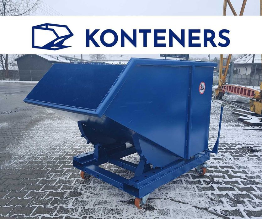 Pojemnik metalowy/kontener samowyładowczy wózek widłowy 1m3/KOLEBA
