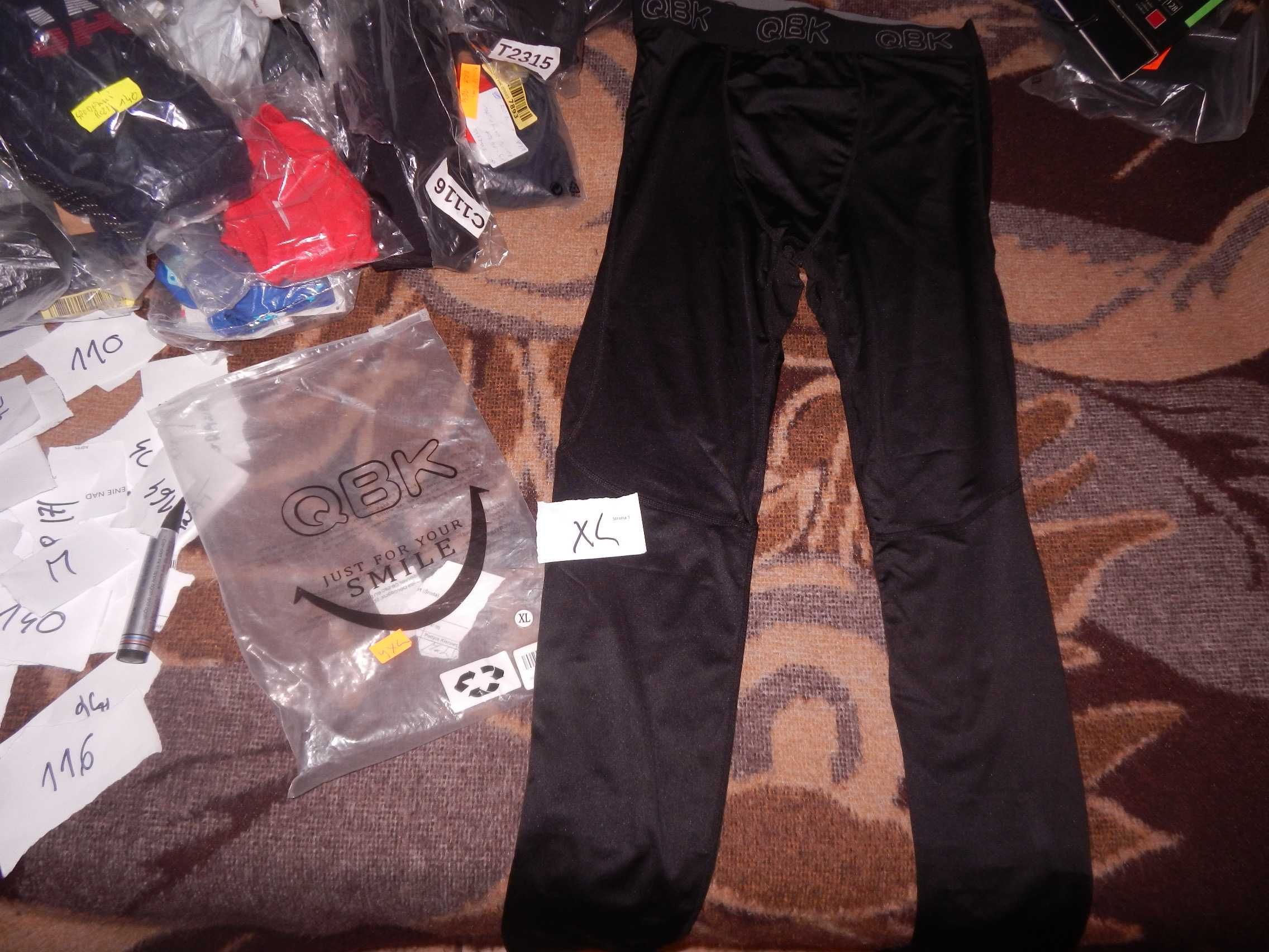Promocja->legginsy męskie  rozm Xl czarne ostatnie sportowe