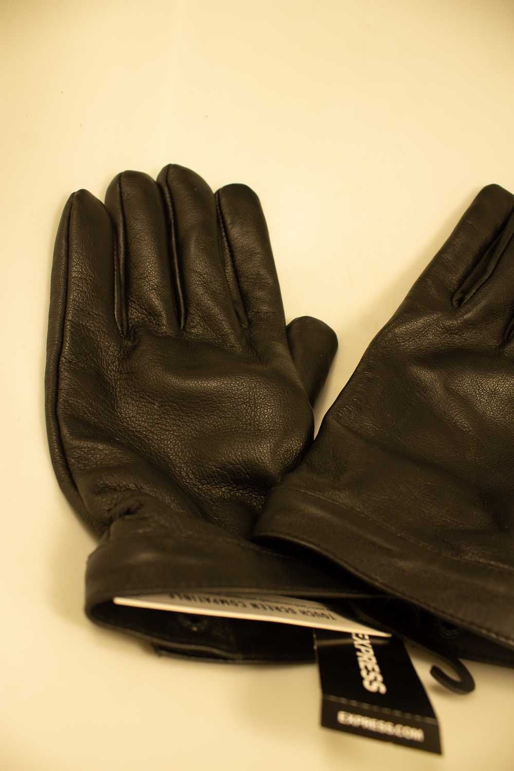 Nowe Czarne rękawiczki skórzane skóra naturalna męskie eleganckie