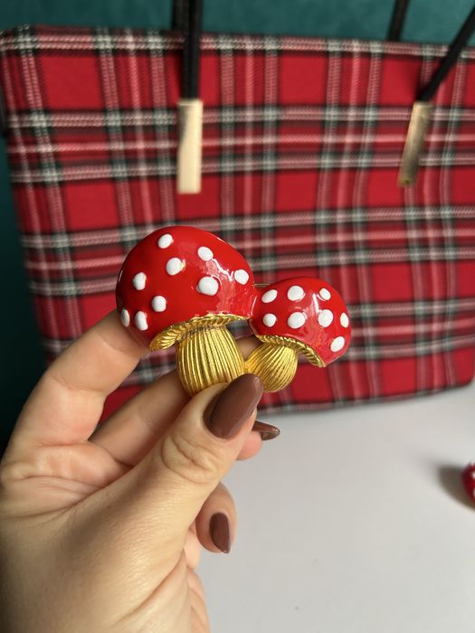 Брошка мухомор прикраса аксесуари осінь