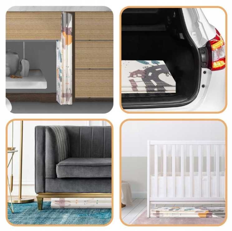 Mata Piankowa Edukacyjna Składana Wygodna 2w1 - 200 x 50 x 1 cm Nukido