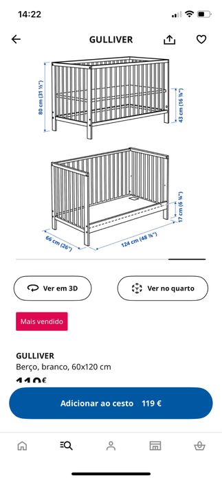 Berço bébé Excelente Estado