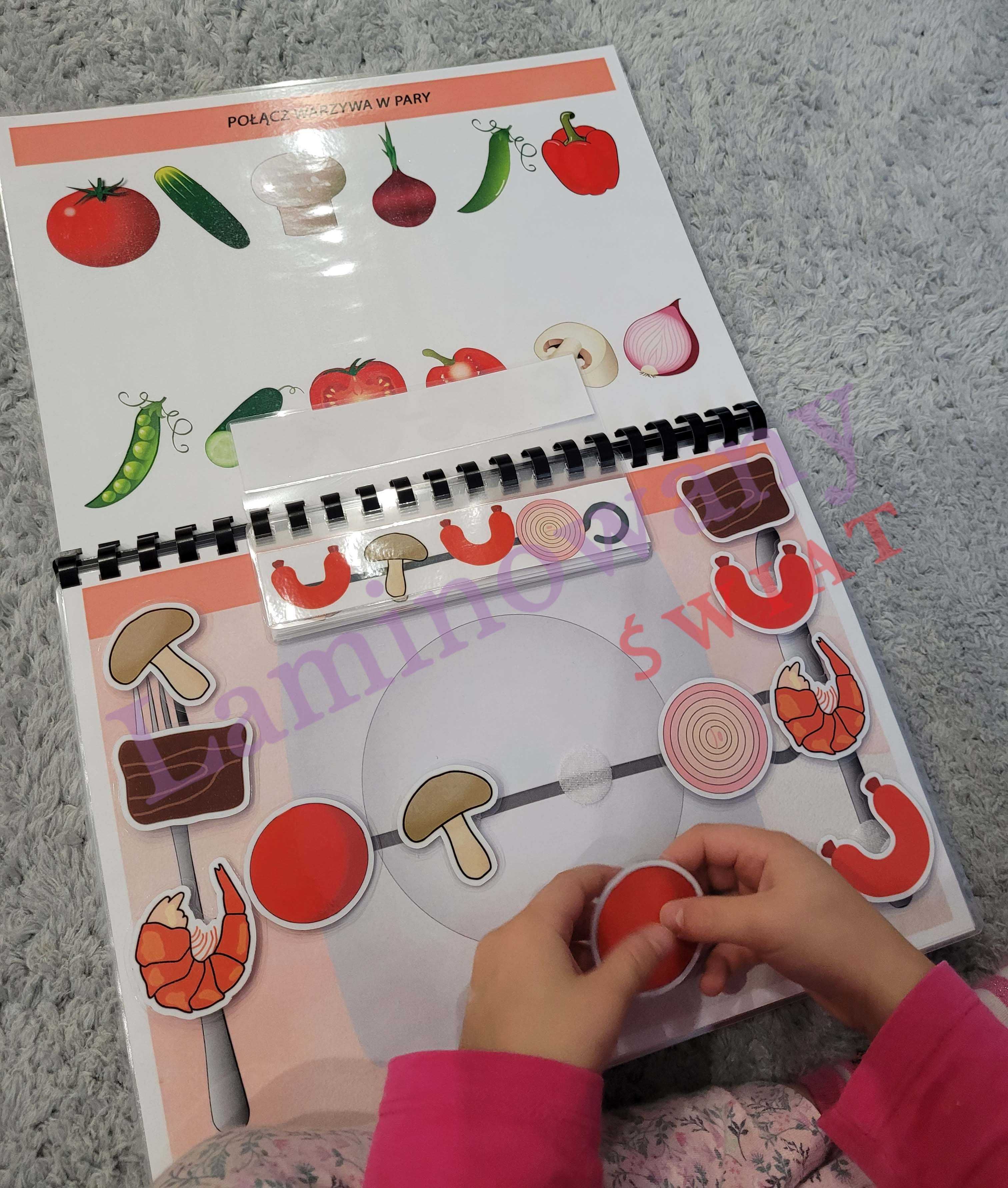 Książeczka aktywizująca Warzywa i owoce A4, lamibook