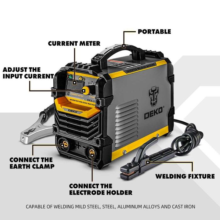 F396 Deko Máquina de soldar INVERTER 200A com LCD digital (com cabos)