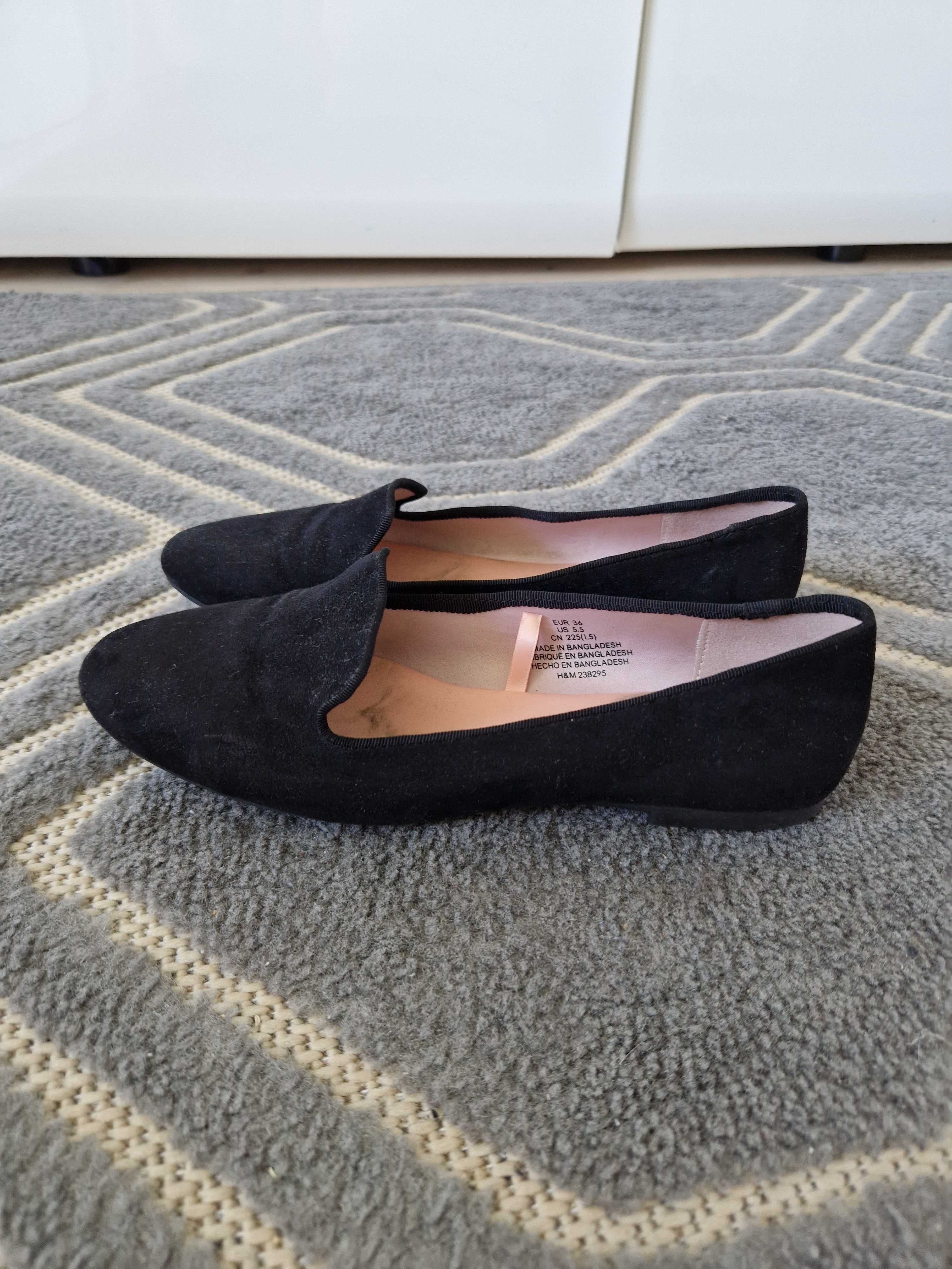 Buty balerinki H&M r. 36 czarne dziewczęce