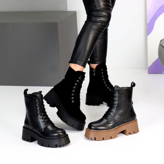 Жіночі шкіряні зимові черевики