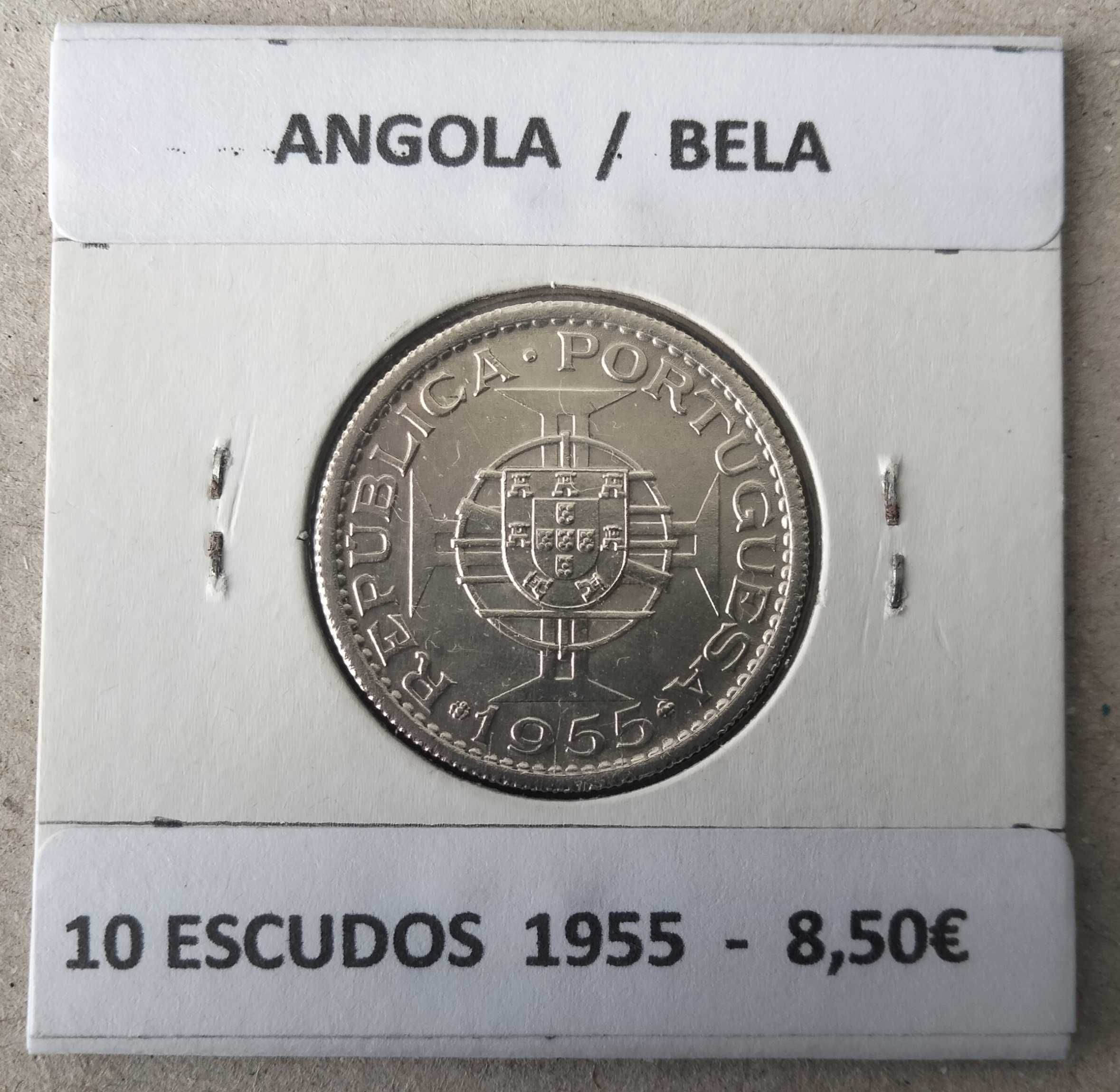 2 Moedas Portuguesas  10 Escudos  Prata da Ex Colónia de Angola