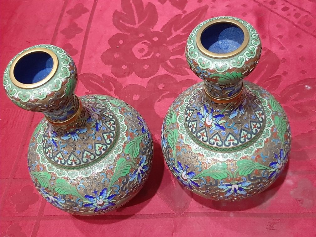 Par de jarras Cloisonné