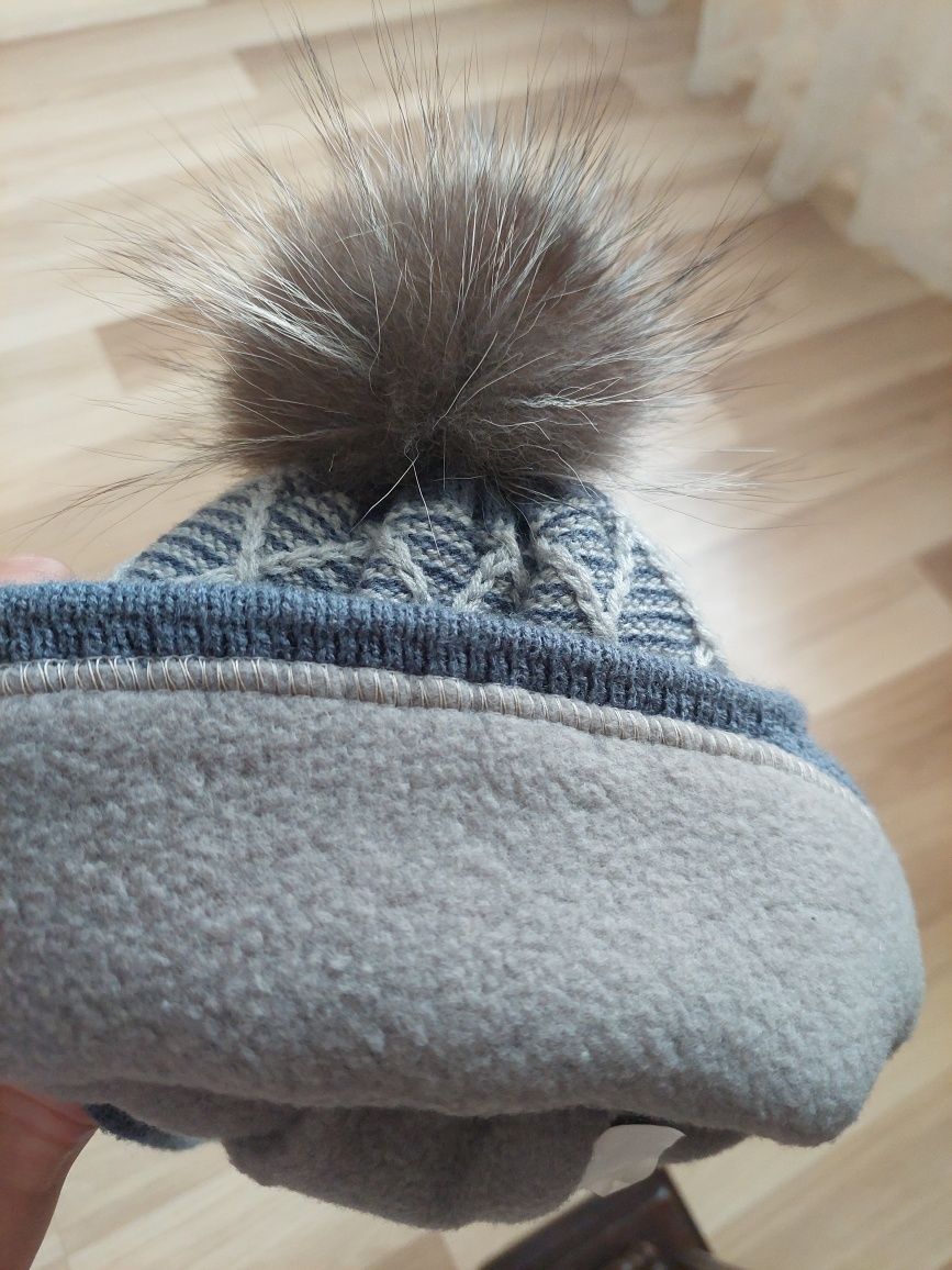 Зимова шапка з хомутом для хлопчика