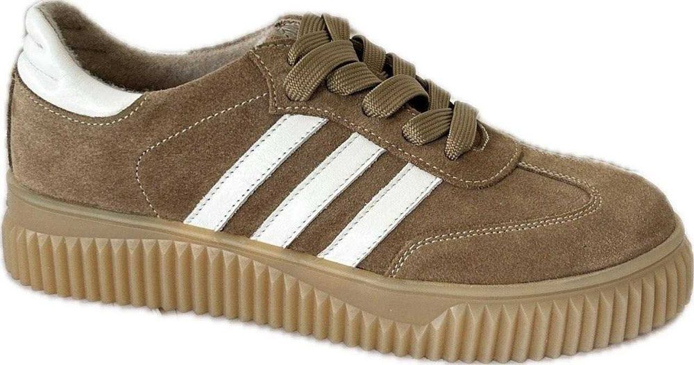 Кеди жіночі демісезонні  Bistfor замшеві коричневі