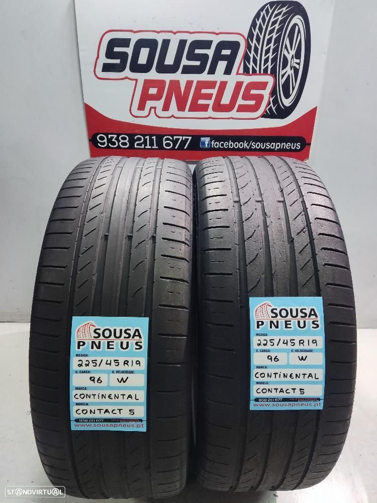 2 pneus semi novos 225-45r19 continental - oferta dos portes