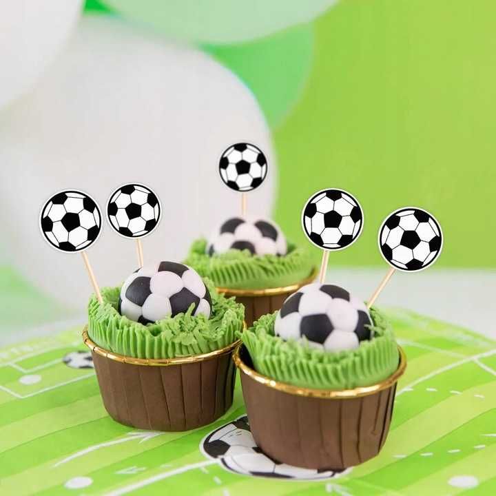 Toppery na Tort Babeczki Piłka Nożna Football 12 szt. Dekoracja