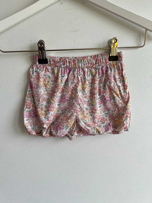 PoppyRose szorty krótkie spodenki bloomersy kwiaty bawełna 74