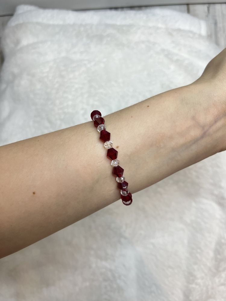Piękna burgundowa bransoletka 1